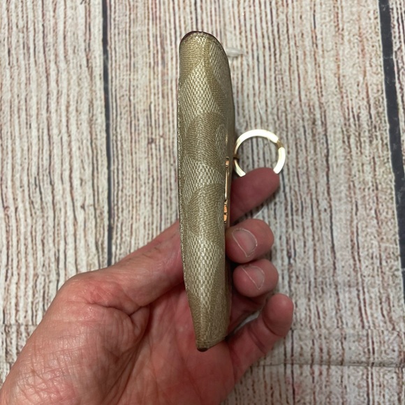 Coach Tan and Pink Key Card Holder small - Picture 3 of 5